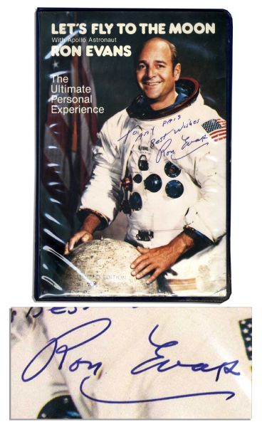 Apollo 17 Astronaut Ron Evans Signed Lets Fly to the Moon Cassette Tape Set