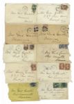 George Custer Lot of 10 Signed Envelopes -- All Letters Addressed to Mrs. General Custer
