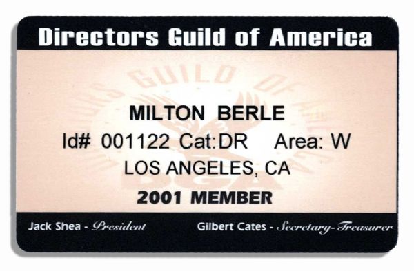 Milton Berles 2001 Directors Guild of America Membership Card