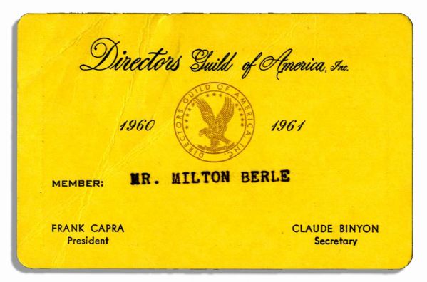 Milton Berles 1960-61 Official Directors Guild of America Membership Card