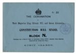 King Edward VII & Queen Alexandra Coronation Invitation Ticket
