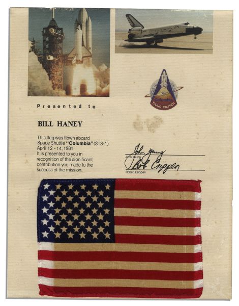 Space-Flown U.S. Flag -- Orbited Earth on the Space Shuttles First Ever Flight