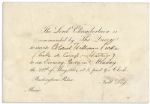 Queen Victoria 1864 Invitation to Buckingham Palace