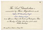 King George VI & Queen Elizabeth Buckingham Palace Invitation -- ...to an Afternoon Party in the Garden...