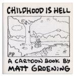 ''Simpsons'' Creator Matt Groening Signed First Edition of His Book ''Childhood Is Hell'' -- To Which He Adds a Large Hand Drawn Sketch of His Protagonist