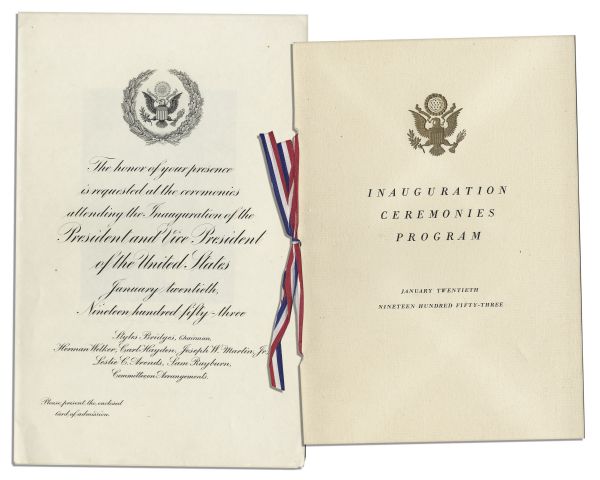 Dwight D. Eisenhower & Richard Nixon Presidential Inauguration Invitation and Program