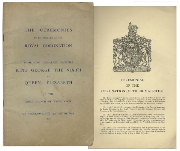Program From the Coronation of King George VI & Queen Elizabeth in 1937