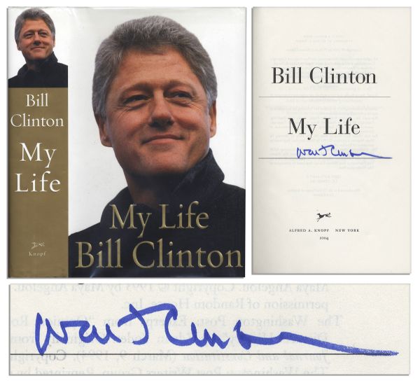 Bill Clinton Signed Copy of His Autobiography My Life -- First Printing With Error in the Final Paragraph