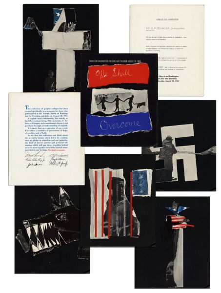 Scarce Civil Rights Artwork Given to Attendees at the March on Washington for Jobs and Freedom -- Stunning Images
