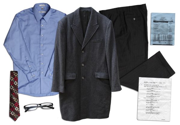 Steve Carell Screen-Worn Ensemble From His Final Episode of The Office -- Plus Steve Carells Personal Reading Glasses & Used Script