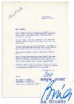 Bing Crosby Typed Letter Signed to His Favorite Golf Coach -- ...Schmidty, again I want to tell you how much I believe you deserve the tribute they gave...