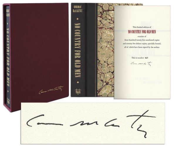 Gorgeous Signed Limited Edition of Cormack McCarthys No Country For Old Men -- The Novel That Inspired 2007s Best Picture -- Fine