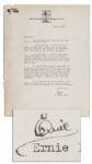 Pulitzer-Prize-Winning Journalist Ernie Pyle Typed Letter Signed