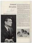 Leonard Bernstein Signed Philharmonic Program