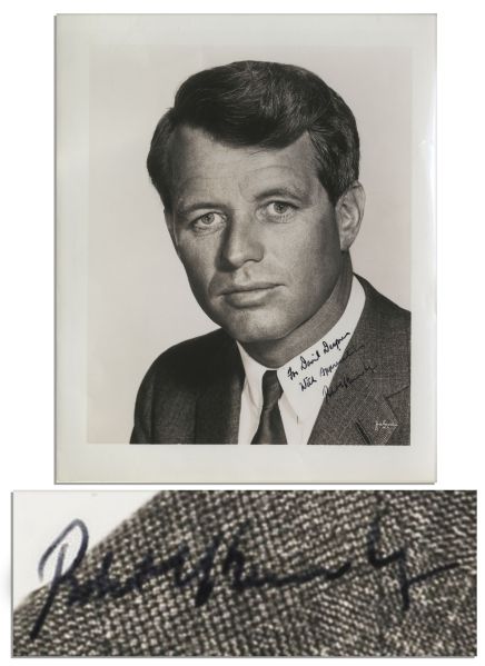 Robert Kennedy Signed Photo -- Stark Portrait Measuring 8 x 10