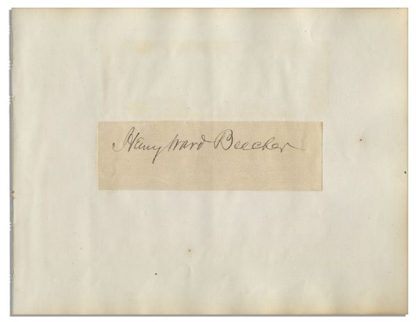 Social Reformer Henry Ward Beechers Signature