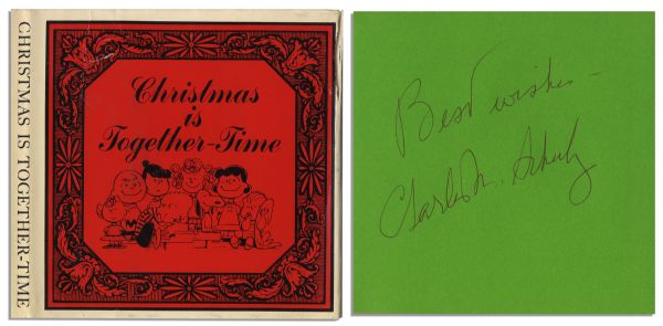 Charles Schulz Signed Peanuts Christmas Theme Book