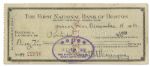 Ernest Hemingway Signed Check From 1950 -- Filled Out Entirely in His Hand