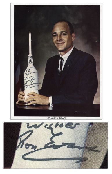 Ronald Evans 8 x 10 Photo Signed -- Evans Flew as Command Module Pilot of Apollo 17, the Last Manned Mission to the Moon