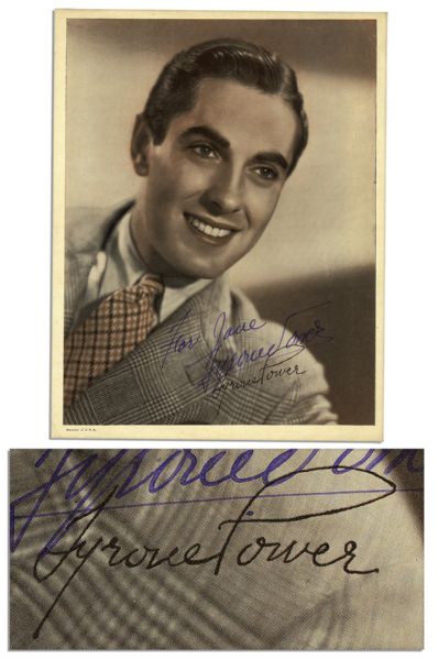 Tyrone Power 8  x 10 Photo Signed