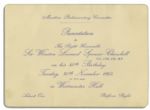 Ticket to Winston Churchills 80th Birthday Celebration