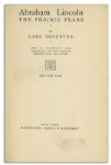 Carl Sandburg ''Abraham Lincoln, The Prairie Years'' First Edition Signed