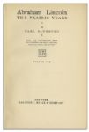 Carl Sandburg ''Abraham Lincoln, The Prairie Years'' First Edition Signed