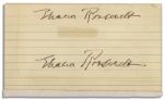 Eleanor Roosevelt Twice-Signed Index Card -- 3 x 5 -- Very Good