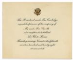 Calvin Coolidge Invitation to Dinner at the White House