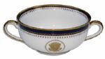 Ronald Reagan Presidential China Soup Bowl Set -- Beautiful Design in Navy and Gilt
