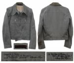 Bruce Lees Grey Cotton Jacket -- With a COA From His Widow, Linda Lee Who States It Was One of Bruces Favorite Jackets