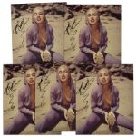 Lot of 5 Jeanne Carmen 8 x 10 Glossy Photos Signed -- Fine