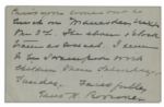 First Lady Edith Roosevelt Autograph Letter Signed