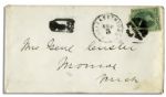 George Custer Autograph Envelope Made Out to His Wife Mrs. Genl Custer