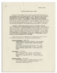 President John F. Kennedy Fact Sheet on the White House China Room -- With Interesting Content Detailing Each President's Addition to the China Collection