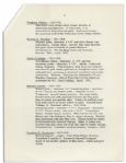 President John F. Kennedy Fact Sheet on the White House China Room -- With Interesting Content Detailing Each President's Addition to the China Collection