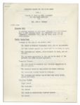 Jackie Kennedy White House Document -- Detailing the Famous Renovation of the White House
