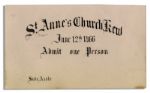 Princess Mary Adelaide of Cambridge & Prince Francis Duke of Teck 1866 Wedding Ceremony Ticket