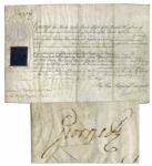 King George III Document Signed During the War of the Third Coalition