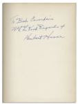 Herbert Hoover Signed First Edition of ''As Ding Saw Hoover'' -- With PSA/DNA