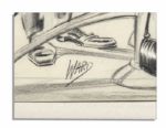 ''Good Girl Art'' Cartoonist Bill Ward Original Signed Illustration -- Portraying His Signature Risque Style