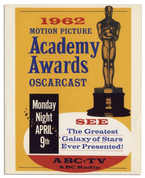 Original 1962 Academy Awards Poster From the 34th Annual Ceremony -- Westside Story Took Home Best Picture That Year