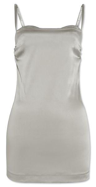 Victoria Beckham Owned Dolce & Gabbana Silver Silk-Blend Dress