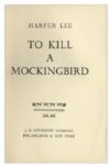 Harper Lee Signed 1960 First Edition, Eleventh Printing of ''To Kill a Mockingbird''
