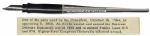 Lyndon Johnson Used Dip Pen -- Used While President in 1964 to Sign Bill Extending The Defense of Education Act