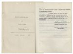 W.C. Fields Signed Contract for Man on The Flying Trapeze