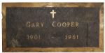 Gary Coopers Original Grave Marker -- From His First Burial Site at the Holy Cross Cemetery in Culver City, California