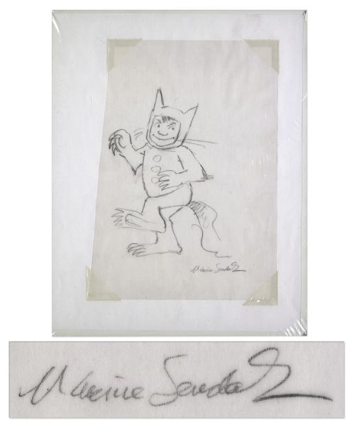 Maurice Sendak Signed Original Sketch -- Depicts Max From Where The Wild Things Are