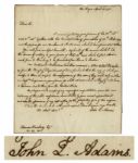 John Q. Adams Autograph Letter Signed to Thomas Pinckney -- ...accept my respectful congratulation and also the assurance of my best wishes for the satisfactory issue of this mission...