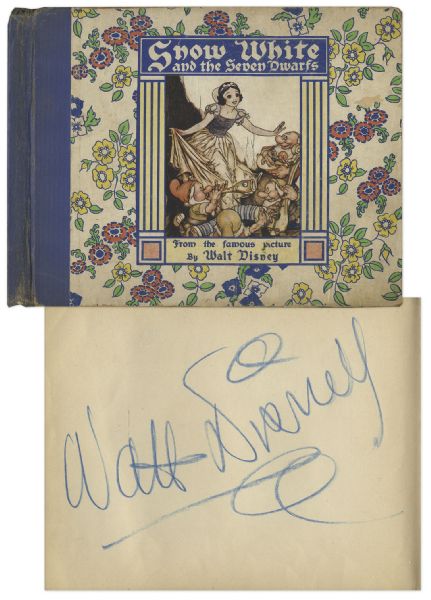 Walt Disney Signed Copy of Snow White and the Seven Dwarfs -- The Story That Became Disneys First Animated Blockbuster
